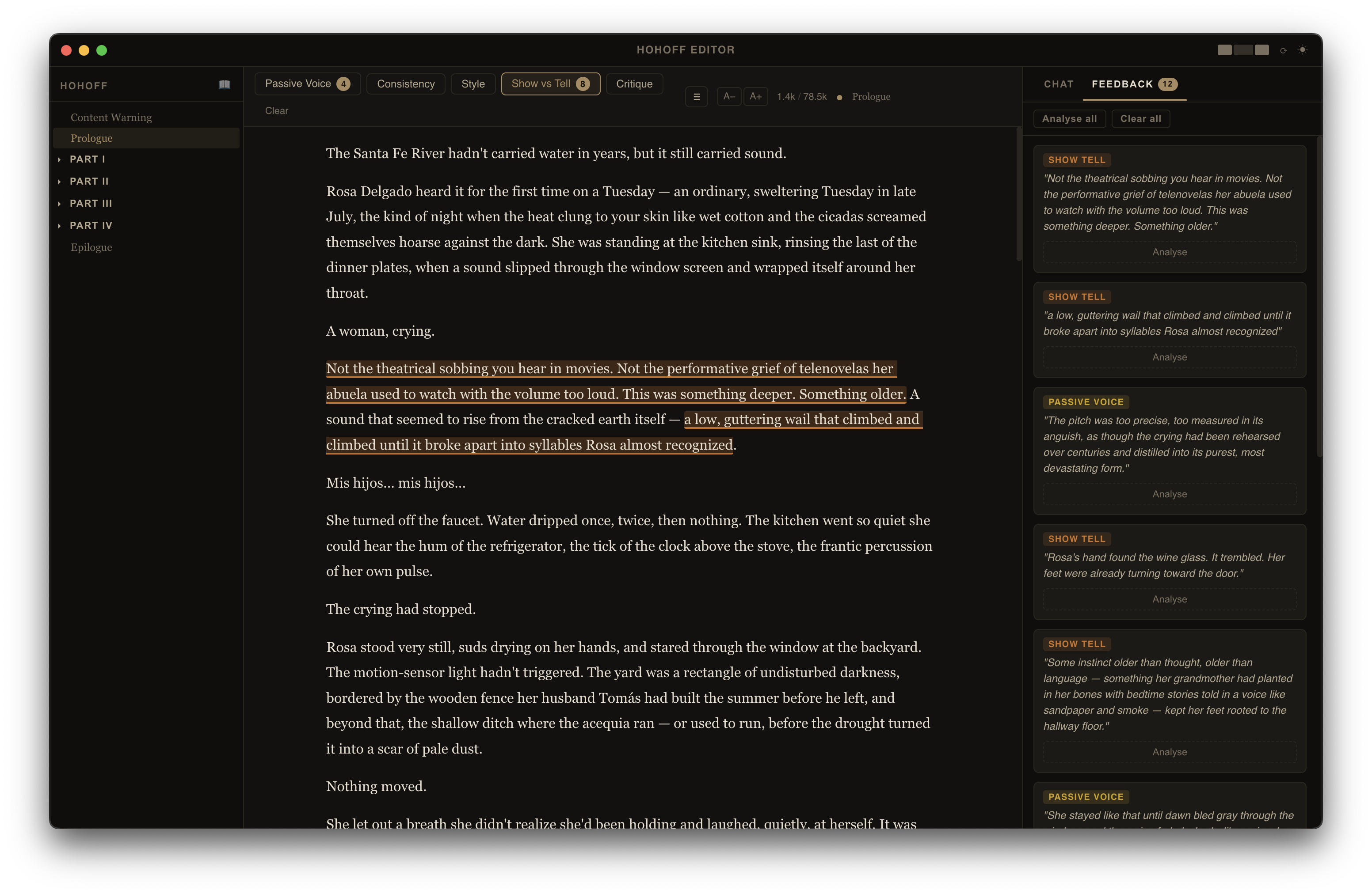 Hohoff Editor — night theme